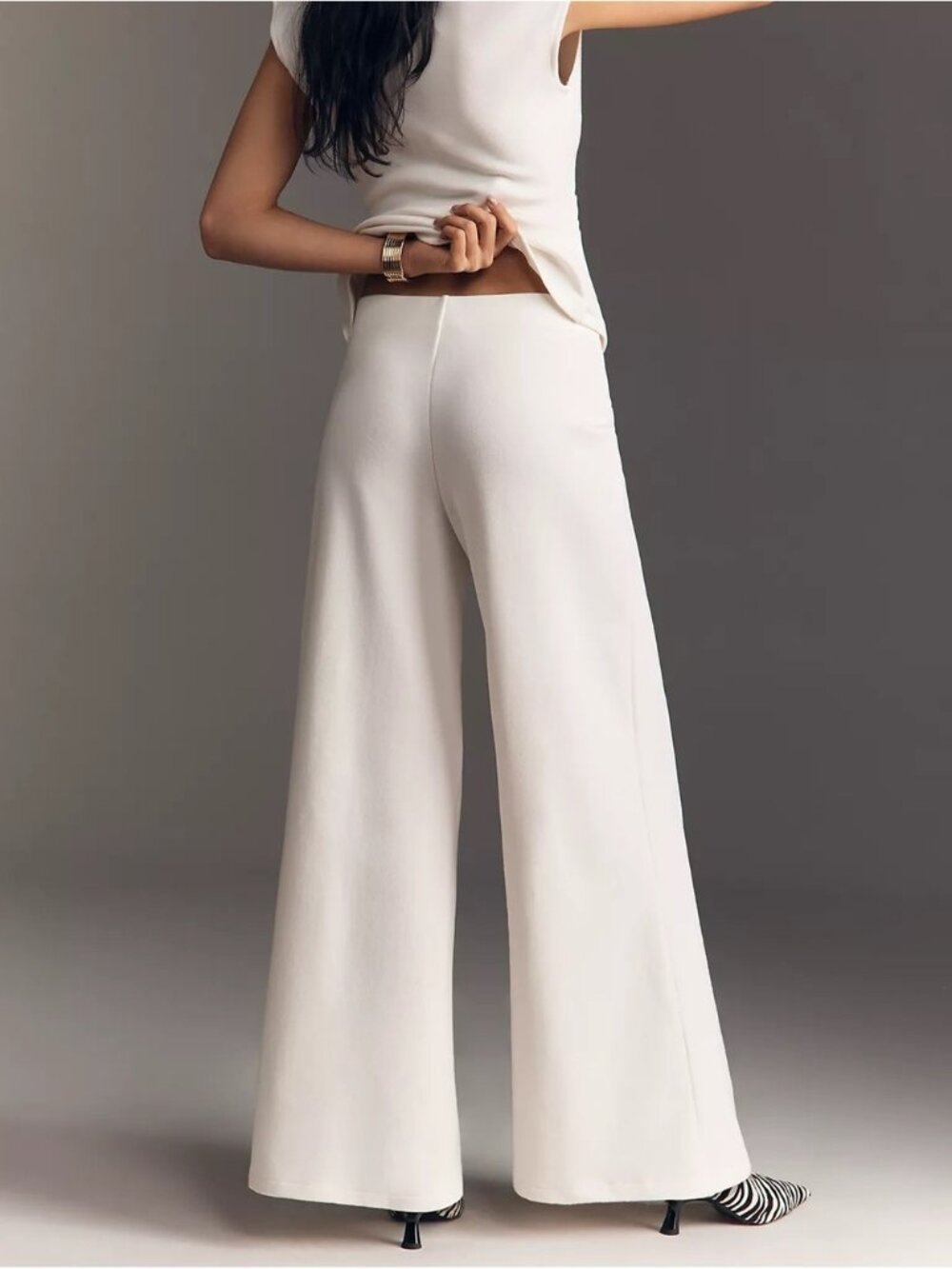 NWT Size L - Maeve Knit Wide-Leg Pull-On Pants